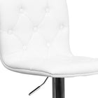 Flash Furniture Contemporary Button Tufted Vinyl Adjustable Height Barstool with Chrome Base - White-CA117 Fire Retardant Foam