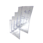 Futech 4-Bay Trifold Literature Holder - Acrylic - 4.25" W x 10" H x 8" D - 2 Pack (CTS0132)-Top to Bottom chronological order in slot dimension: 1.25" , 1.25" ,1.25" ,1.50"