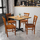 Flash Furniture HERCULES Series Ladder Back Cherry Wood Restaurant Chair-Curved Support Bar