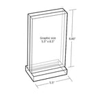 Azar Vertical Acrylic Block On Acrylic Base, 5.5" x 8.5" (104516)-Clear Acrylic