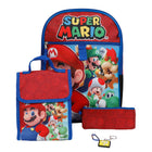 Bioworld 5-Piece Backpack Set - 16" H x 12" W - Nintendo Super Mario Bros Mushroom-Officially Licensed: This Super Mario Bros merchandise is 100% authentic, making it the perfect gift for fans and collectors!