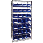 Kleton Heavy-Duty Wire Shelving Units With Storage Bins, 8 Tiers, 36" W x 74" H x 14" D-Depth: 14"