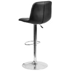 Flash Furniture Contemporary Black Vinyl Adjustable Height Barstool with Embellished Stitch Design & Chrome Base-Exposed Embellished Stitching