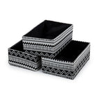 Truu Design Zig Zag Storage Baskets, Set of 5, 15.5 x 8.5 x 13.5 inches, Black, White-6