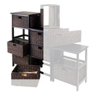 Winsome Omaha Storage Rack with 4 Foldable Baskets, Black-Basket dimensions: 7.5" H. x 14" W. x 10.63" D.