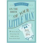 Aline Greetings Baby Boy Card, Onesie, Congrats on the birth of your little man, 18 Pack-Premium uncoated paper stock