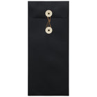 JAM Paper #10 Policy Button & String Envelopes, 4 1/8 x 9 1/2, Black Linen, 50 Pack-Black Linen Envelopes