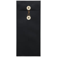 JAM Paper #10 Policy Button & String Envelopes, 4 1/8 x 9 1/2, Black Linen, 50 Pack-Black Linen Envelopes