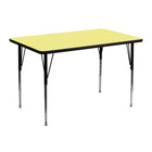 Flash Furniture 30''W x 48''L Rectangle Activity Table with Thermal Fused Top and Standard Height Adjustable Legs, Yellow-Yellow Laminate