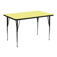 Flash Furniture 30''W x 48''L Rectangle Activity Table with Thermal Fused Top and Standard Height Adjustable Legs, Yellow-Yellow Laminate