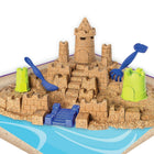 Kinetic Sand Beach Castle-The packaging doubles as a beach-themed play space! When you're finished playing, pack the Kinetic Beach Sand, molds and tools away until next time.