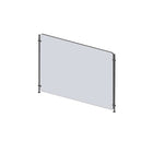 Mark Maker Rod Sneeze Guard - 30" W x 23.5" H panel 1/4" Clear Acrylic and 24" high aluminum rod set - no pass through-Optimal social distancing between two groups of people