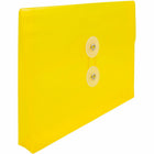 JAM Paper Plastic Envelopes with Button and String Tie Closure Index Booklet - 5.5" x 7.5" - Yellow - 12 Pack -Size: 5.5" L x 7.5" W