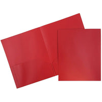 JAM Paper Plastic 2 Pocket POP Folders, Red, 6 Pack-Red Plastic Folders