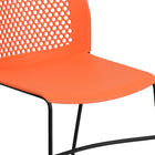 Flash Furniture HERCULES Series 661 lb. Capacity Orange Sled Base Stack Chair with Air-Vent Back-Perforated Back allows air circulation