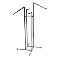 Eddie's 4 Arm Clothing Racks - 2 Straight 2 Slant Arms - Chrome-Clothing Rack