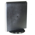 Azar Displays 20" x 16" Pegboard Counter Unit, Black Solid (700500-BLK)-Two-sided display stands on a clear plastic revolving base, providing easy customer access