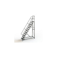 Tri-Arc Manufacturing Heavy Duty Rolling Ladder, Platform Height: 120", Step Type: Serrated, Base Depth: 90" (KDHD112242)-No. of Steps: 12