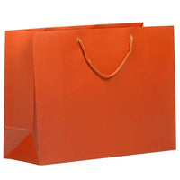 JAM Paper Matte Gift Bags with Rope Handles - 16" x 12" x 6" - Orange - 100 Pack-Color: Orange Matte