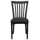 Flash Furniture HERCULES Series Black School House Back Metal Restaurant Chair - Black Vinyl Seat-Metal Chair