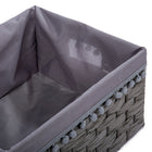 Truu Design Woven Paper Storage Baskets with Pom-Pom Liner, 11 x 15 inches, Grey-Intricately woven design with pom pom liner in contrasting colour to add a hint of dimension