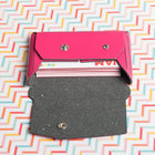 JAM Paper Leather Business Card Case, Angular Flap, Fuchsia Pink-5