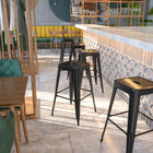 Flash Furniture 30" High Backless Black Metal Indoor-Outdoor Barstool with Square Seat-Backless Design