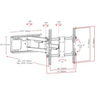 CorLiving MPM-801-A Full-Motion H-frame Wall Mount for 32" to 70" TVs-Adjustable forward 15 degree and backward 5 degree tilting angles
