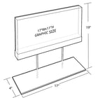 Azar Large Acrylic Block Sign Holder On Chrome Stand For Counter, 17" x 11" (104566)-Clear Acrylic