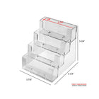 Eddie's 4 Bay Business Card Holder - 3.75" W x 0.75" D - Clear - 6 Pack-Plastic / Clear