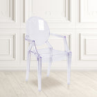 Flash Furniture Ghost Chairs with Arms in Transparent Crystal - 4 Pack-Durable and Sturdy