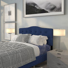 Flash Furniture Cambridge Tufted Upholstered Full Size Headboard - Navy Fabric-Button Tufted with Diamond Pattern Stitching