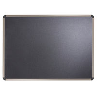 Quartet Prestige Black Embossed Foam Bulletin Board - Euro Aluminum/Titanium Frame - 48" x 36"-Standard foam board