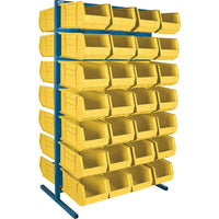 Kleton Stationary Bin Racks - Double-Sided - Rack/Bin Combination - Yellow-Capacity: 3360 lbs.