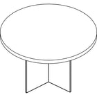Office Star Napa Collection 47" Round Conference Table, Mahogany-Scratch-resistant, textured thermally fused laminate surfaces