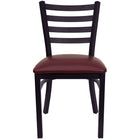 Flash Furniture HERCULES Series Black Ladder Back Metal Restaurant Chair - Burgundy Vinyl Seat - 2 Pack-Set of 2 Metal Dining Chairs