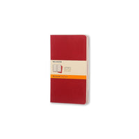 Moleskine Cahier Ruled Journal - 5" x 8.25" - Cranberry Red - 3 Pack-Cranberry Red flexible cardboard cover