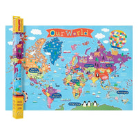 Round World Products World Map for Kids, 24" x 36" (RWPKM01)-Kids world map