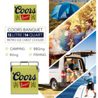 Coors Banquet Retro Ice Chest Cooler with Bottle Opener - 13L-Steel-belted construction