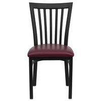 Flash Furniture HERCULES Series Black School House Back Metal Restaurant Chair - Burgundy Vinyl Seat-Metal Chair