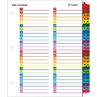 Cardinal OneStep Printable Table of Contents Dividers - 52 Tabs - Multicolour-Quick and easy method for creating custom index tabs