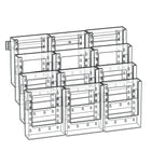 Azar Displays 15" x 19" 12-Pocket Bi-Fold Crystal Styrene Modular Wall Mount Display (252323)-Add components to mount onto slatwall
