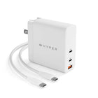 Hyper HyperJuice 140W PD 3.1 USB-C/USB-A Wall Charger - White-Charge 3 devices at the same time with 2 USB-C and 1 x USB-A ports