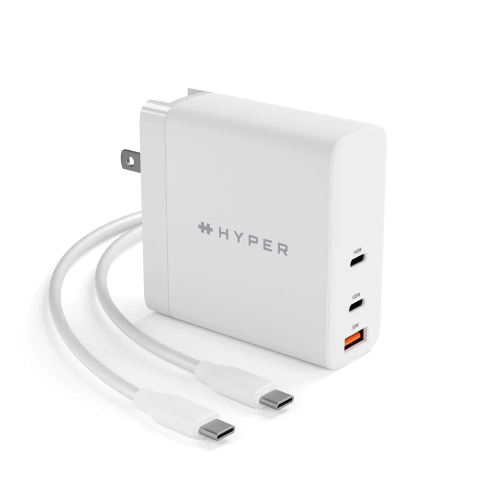Hyper HyperJuice 140W PD 3.1 USB-C/USB-A Wall Charger - White Hyper HyperJuice 140W PD 3.1 USB-C/USB-A Wall Charger - White
