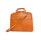 Ashlin Alaster Laptop Briefcase With Front Organizer, Tan (P7300-18-08)-Rear section has 2 accordion pockets to store files.