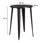30'' Round Black-Antique Gold Metal Indoor-Outdoor Bar Height Table (CH-51090-40-BQ-GG)-30"W x 30"D x 41"H