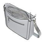 Nicci Medium Top Zip Crossbody Bag with Web Strap - Grey-Back slit pocket