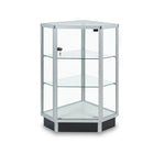 Can-Bramar Econoline Square Aluminum Profile Full Vision Hexagonal Corner - 20" D x 20" W x 38" H-Sturdy 6 mm Tempered glass