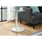 Monarch Specialties 3017 Accent Table - White Bentwood With Tempered Glass-Thick tempered glass top has plenty of surface space for drinks, snacks, or tablet