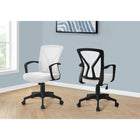 Monarch Specialties 7341 Office Chair - White/Black Base-Ergonomically designed, curved backrest provides superior support and deep, extra-wide seat that is generously padded delivers outstanding comfort